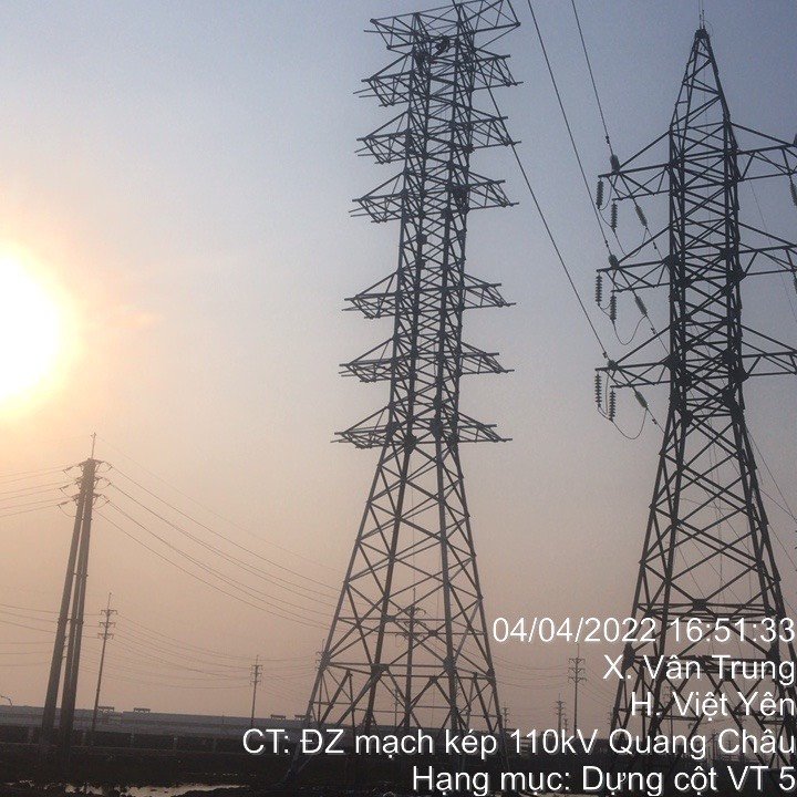 Đường dây 110kV mạch kép từ TBA 220kV Quang Châu – TBA 110kV Quang Châu, tỉnh Bắc Giang